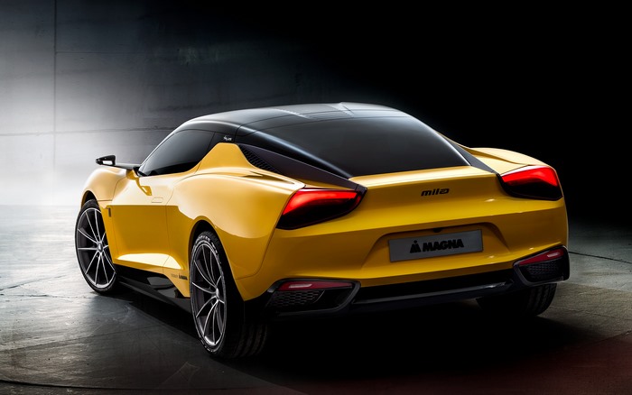 Magna Steyr MILA Plus yellow sports car
