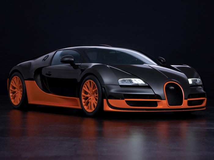 Black and Orange Bugatti Veyron 16-4 Super Sport