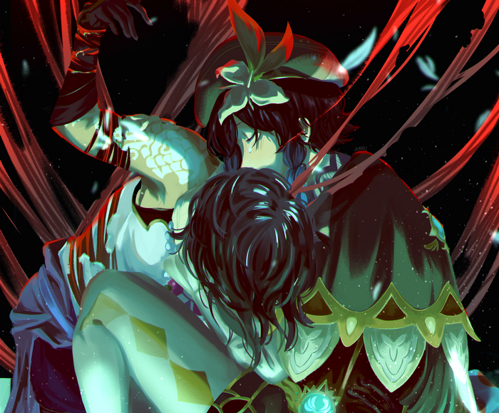 Venti and Xiao from Genshin Impact