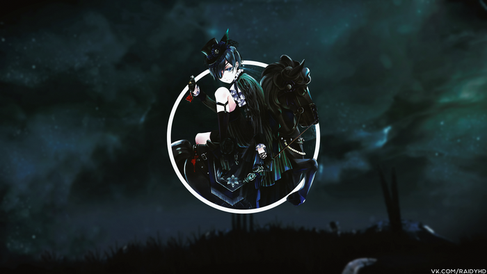 Ciel Phantomhive from Black Butler riding a horse