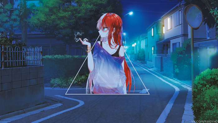 Todoroki Shoto from My Hero Academia smoking at night