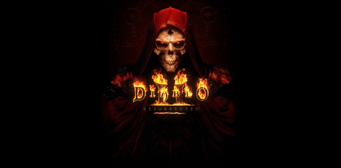 Diablo II: Resurrected logo with skull figure