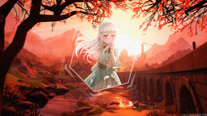Sophia Ascart in a fantasy landscape