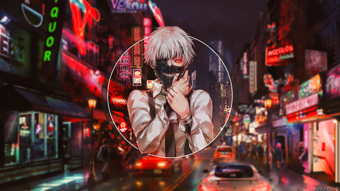 Ken Kaneki in a Neon City