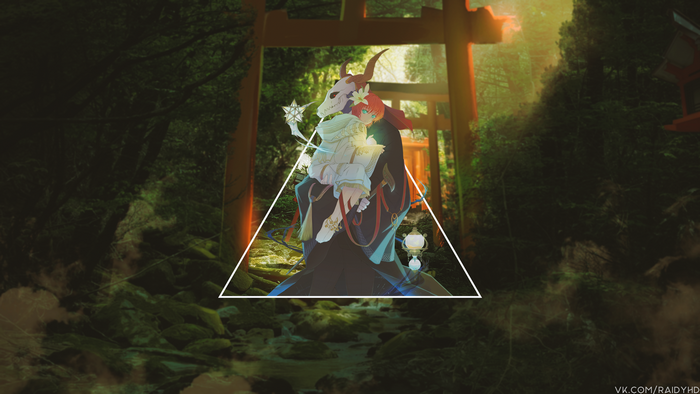 Chise Hatori and Elias Ainsworth in a forest