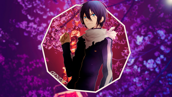 Yato from Noragami with cherry blossoms
