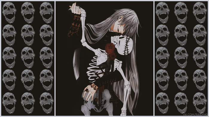 Undertaker and skeleton from Black Butler