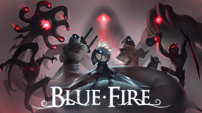 Blue Fire game art with characters and monsters