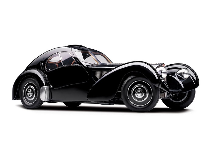 Black 1936 Bugatti Type 57SC Atlantic Coupe
