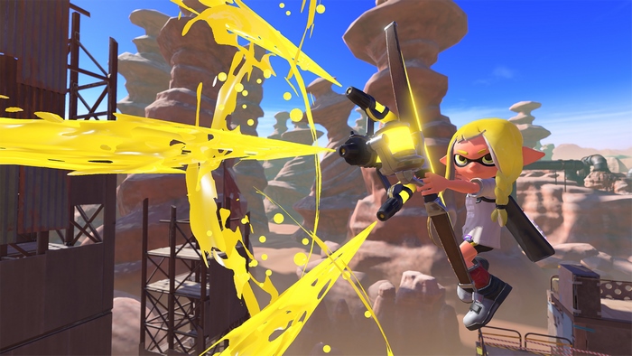 Splatoon 3 Character Shooting Ink Bow