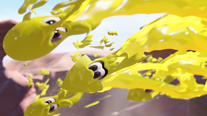 Splatoon 3 Yellow Inklings in Motion