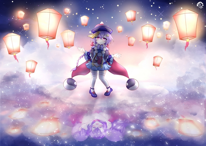 Qiqi from Genshin Impact with Lanterns 4K