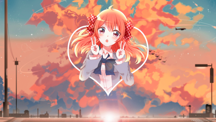 Chiyo Sakura anime girl with heart frame