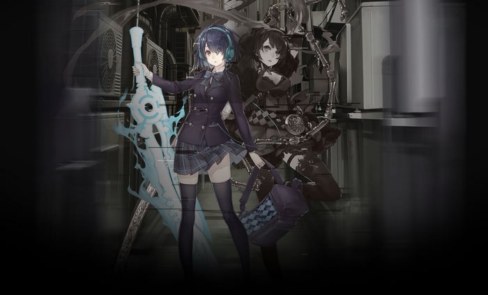 Girl with headphones and sword from SINoALICE