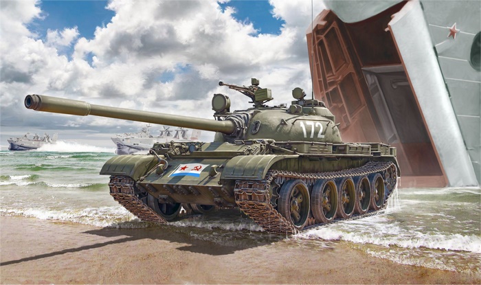 T-55 Russian Tank on Shoreline
