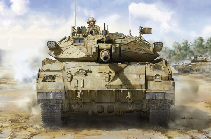 Merkava tank in a desert environment