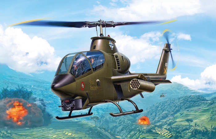 Bell AH-1 Cobra Attack Helicopter in Combat