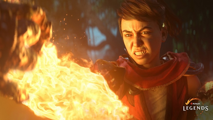 Magic: Legends character breathing fire