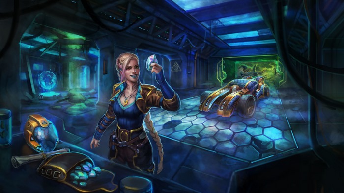 Woman holding a crystal in Heavy Metal Machines 4K