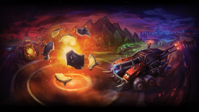Heavy Metal Machines vehicles in explosive battle