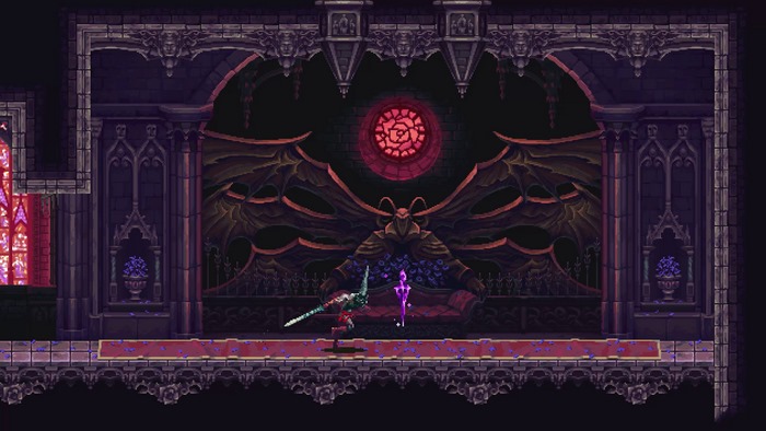 The Penitent One from Blasphemous in a gothic cathedral