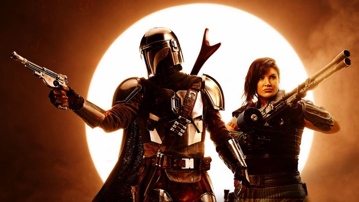 The Mandalorian and Cara Dune from Star Wars