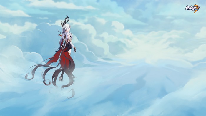 Character from Honkai Impact 3rd in clouds