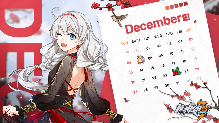 Kiana Kaslana from Honkai Impact 3rd December Calendar