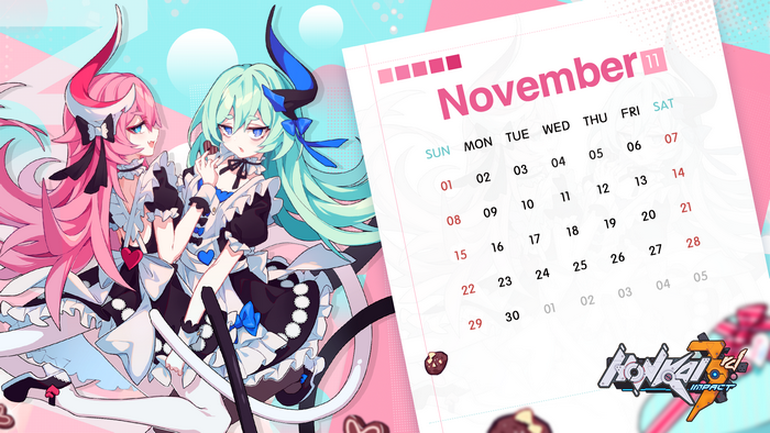 Honkai Impact 3rd November Calendar