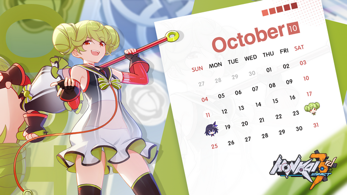 Kiana Kaslana from Honkai Impact 3rd October Calendar