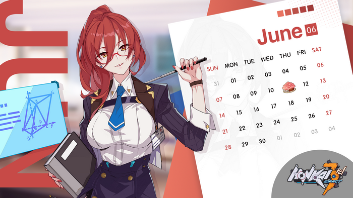 Theresa Apocalypse from Honkai Impact 3rd with a calendar