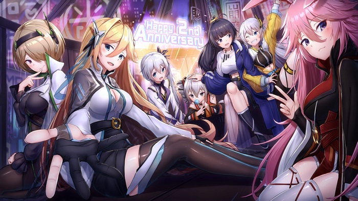 Honkai Impact 3rd characters celebrating 2nd anniversary