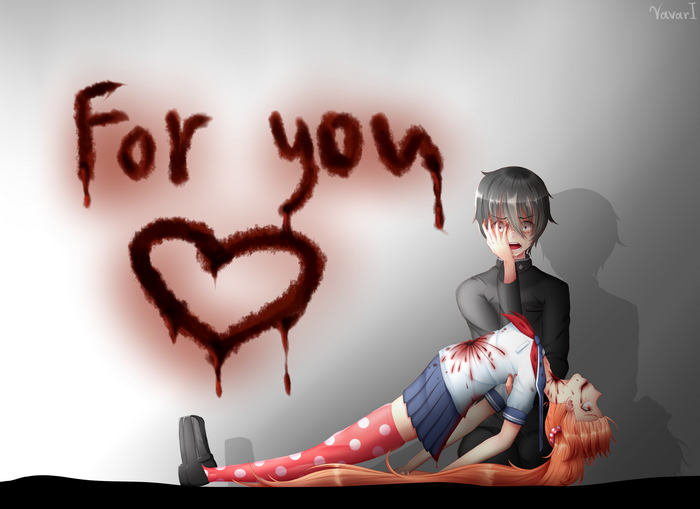Yandere Simulator: Taro Yamada holding Osana Najimi