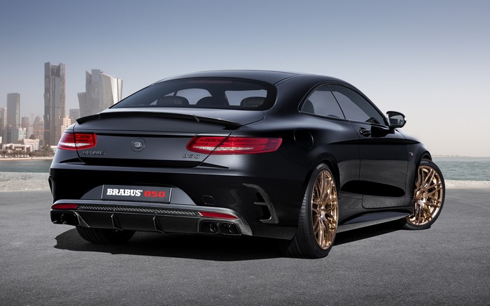 Black Brabus 850 Coupe with City Skyline