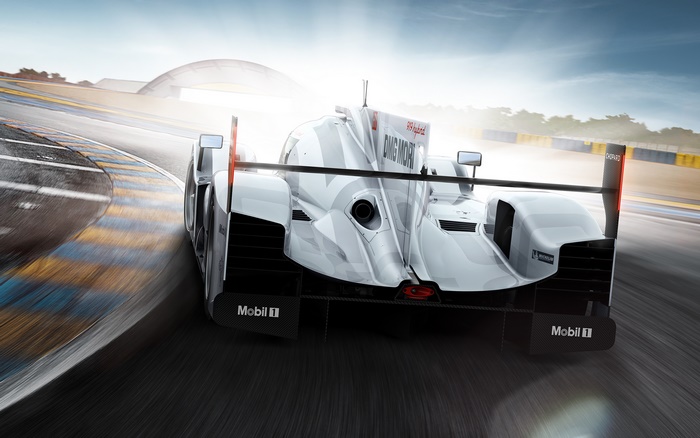 Porsche 919 Hybrid race car on a track