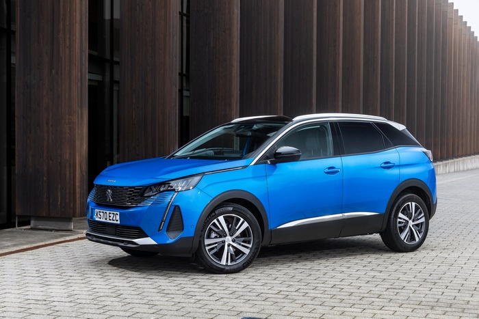 Blue Peugeot 3008 4K SUV