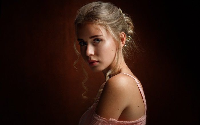 Blonde Woman Portrait with Soft Lighting
