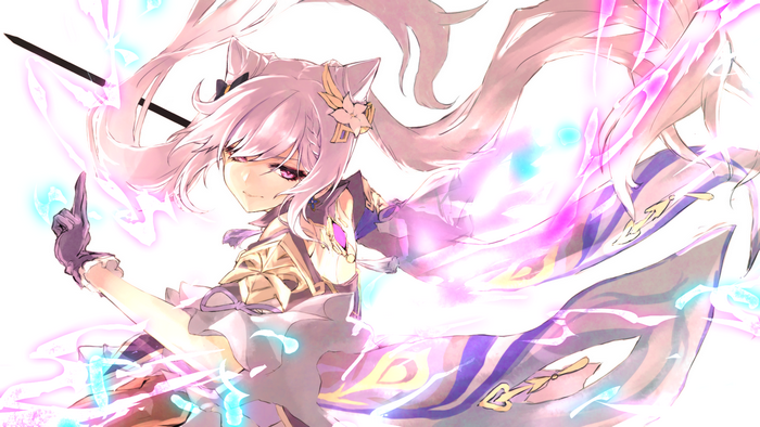 Keqing from Genshin Impact with Electro powers