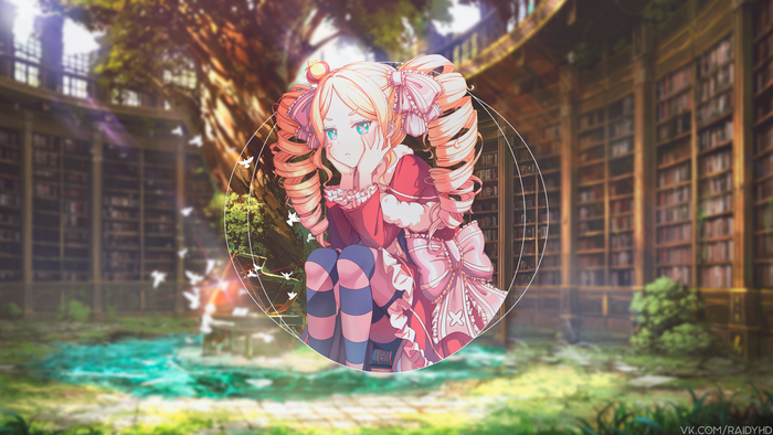 Beatrice from Re:ZERO in a library