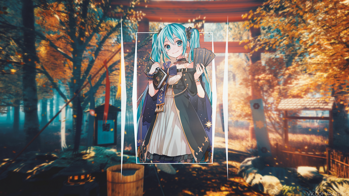 Hatsune Miku in a Japanese Shrine