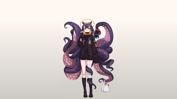 Ninomae Inanis from Hololive with Tentacles