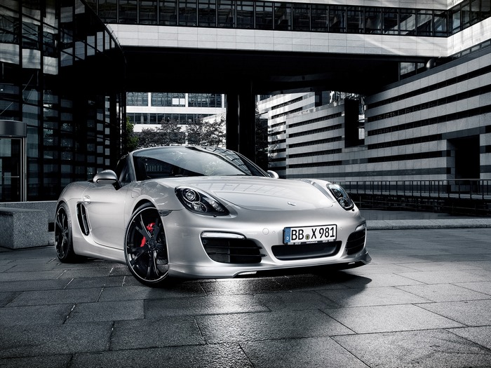 Silver Porsche Boxster Convertible Sports Car