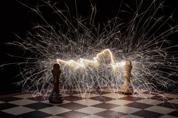 Chess Kings with Sparklers