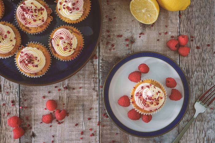 Raspberry and Lemon Cupcakes with Fresh Berries