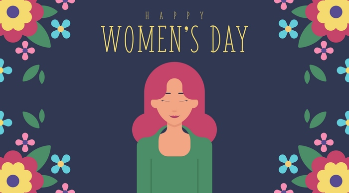 Happy Women's Day illustration with flowers