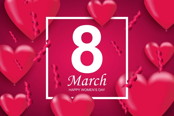 Happy Women's Day March 8 Hearts