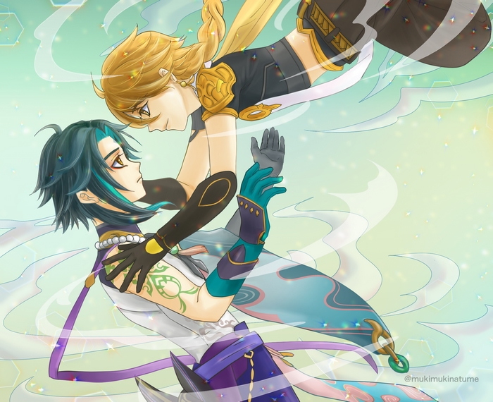 Xiao and Aether from Genshin Impact