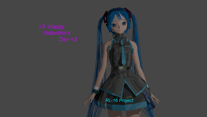 Hatsune Miku with Valentine's Day Message