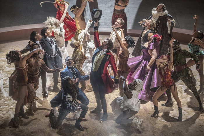 The Greatest Showman cast performing on stage