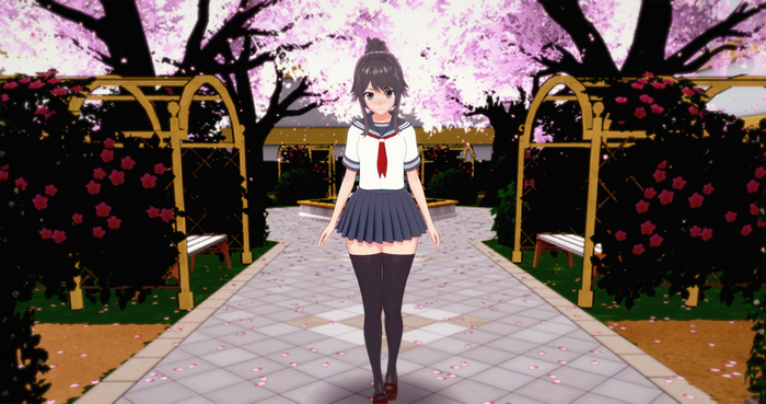 Ayano Aishi in Cherry Blossom Garden 4K